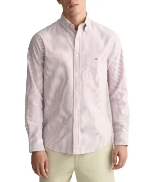 GANT Mens Regular Stripe Oxford Shirt Beautyberry Purple