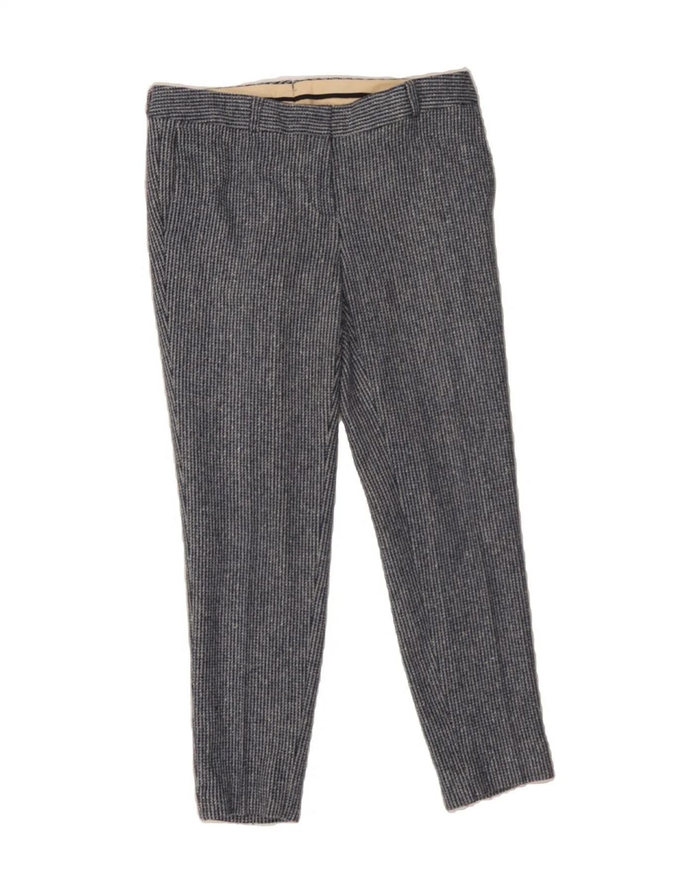 GANT Womens Casual Trousers EU 38 Medium W32 L27 Navy Blue Houndstooth