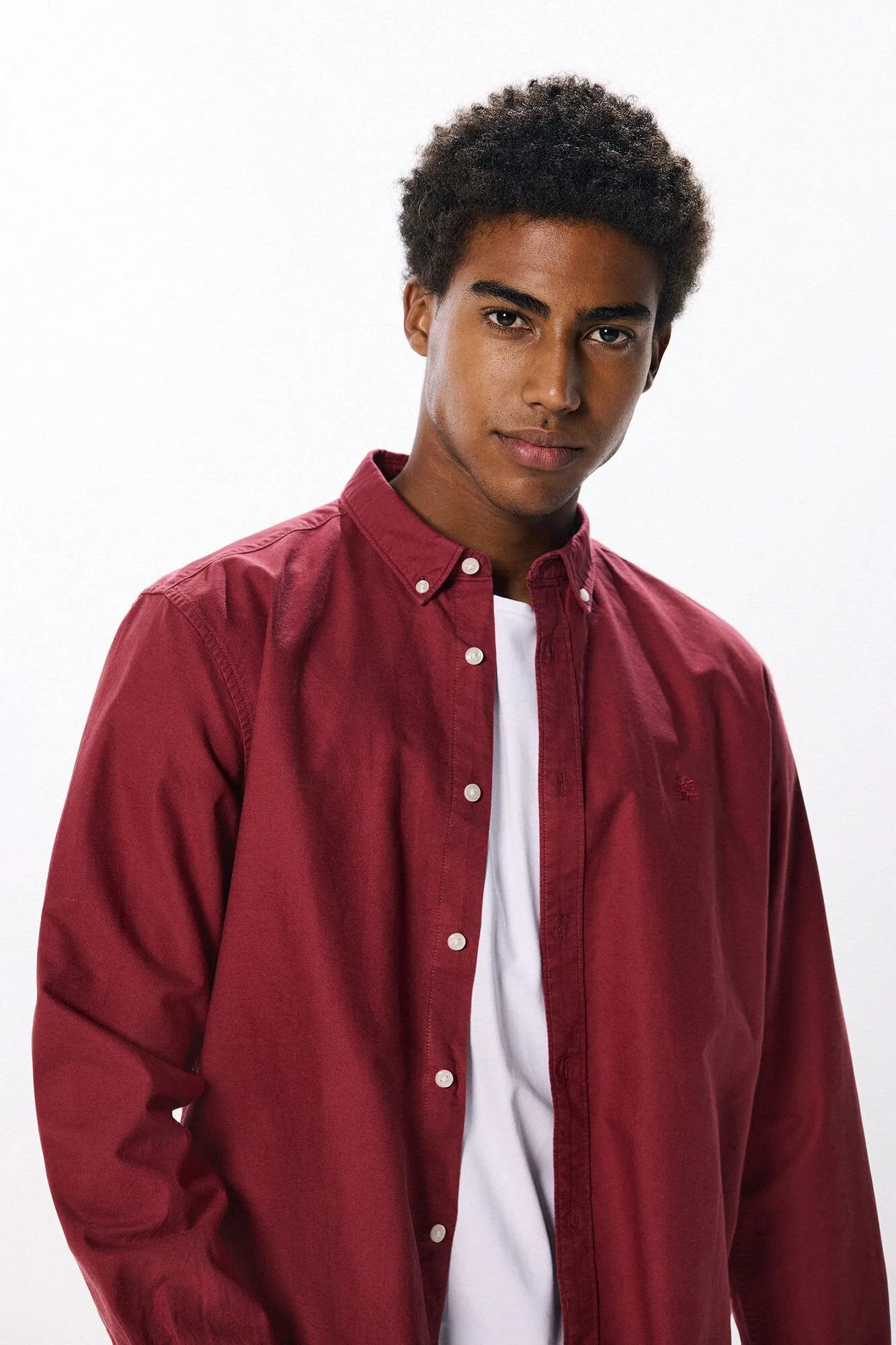 Garment Dye Oxford Shirt - Red