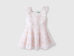 Girls Printed Square Neck Dress