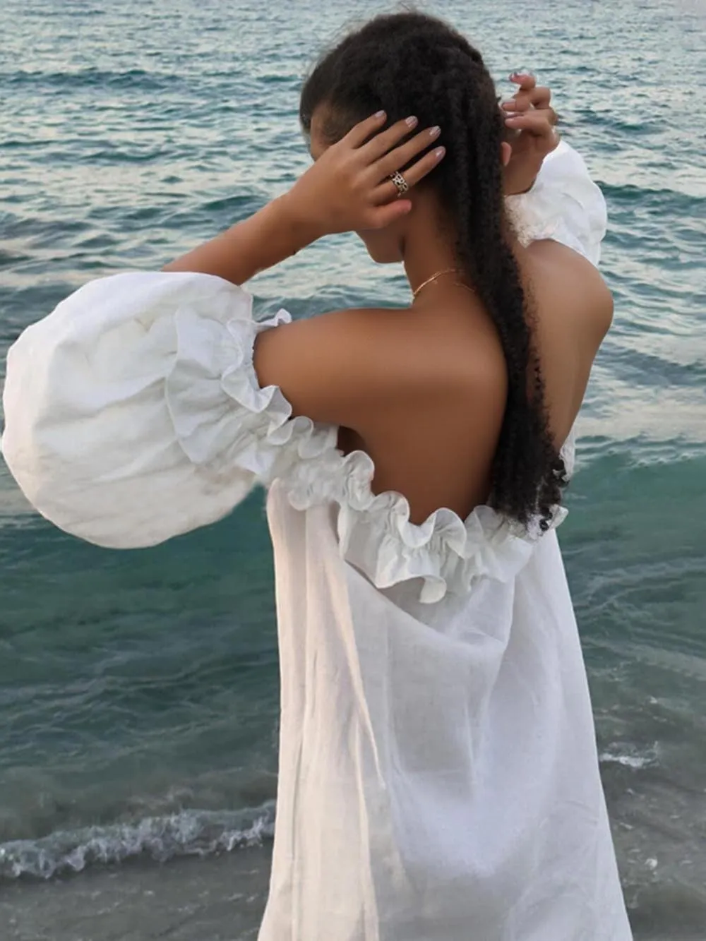Giselle Chic Off Shoulder Midi Dress