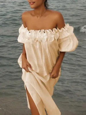 Giselle Chic Off Shoulder Midi Dress