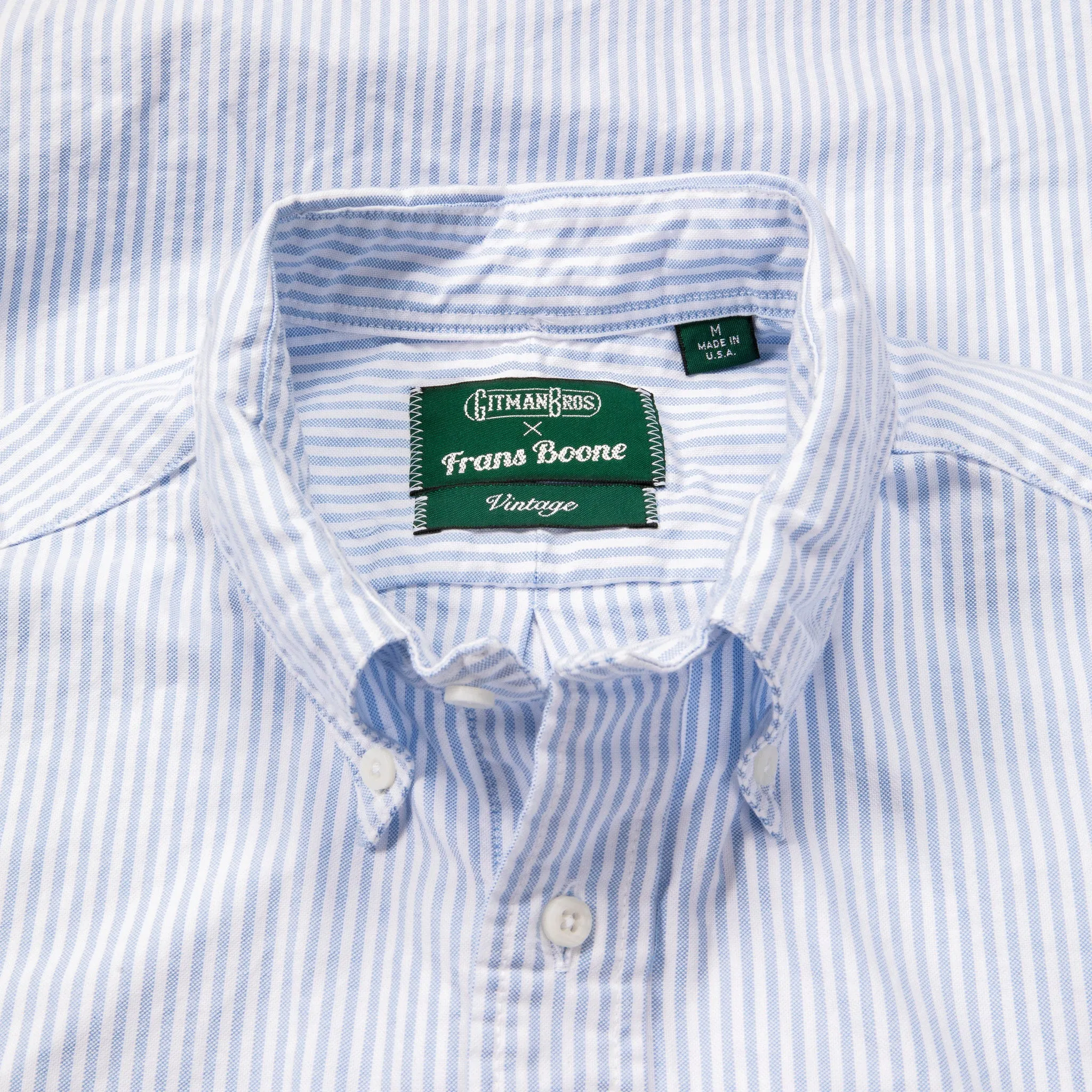 Gitman Vintage x Frans Boone Japanese Striped Oxford Light Blue