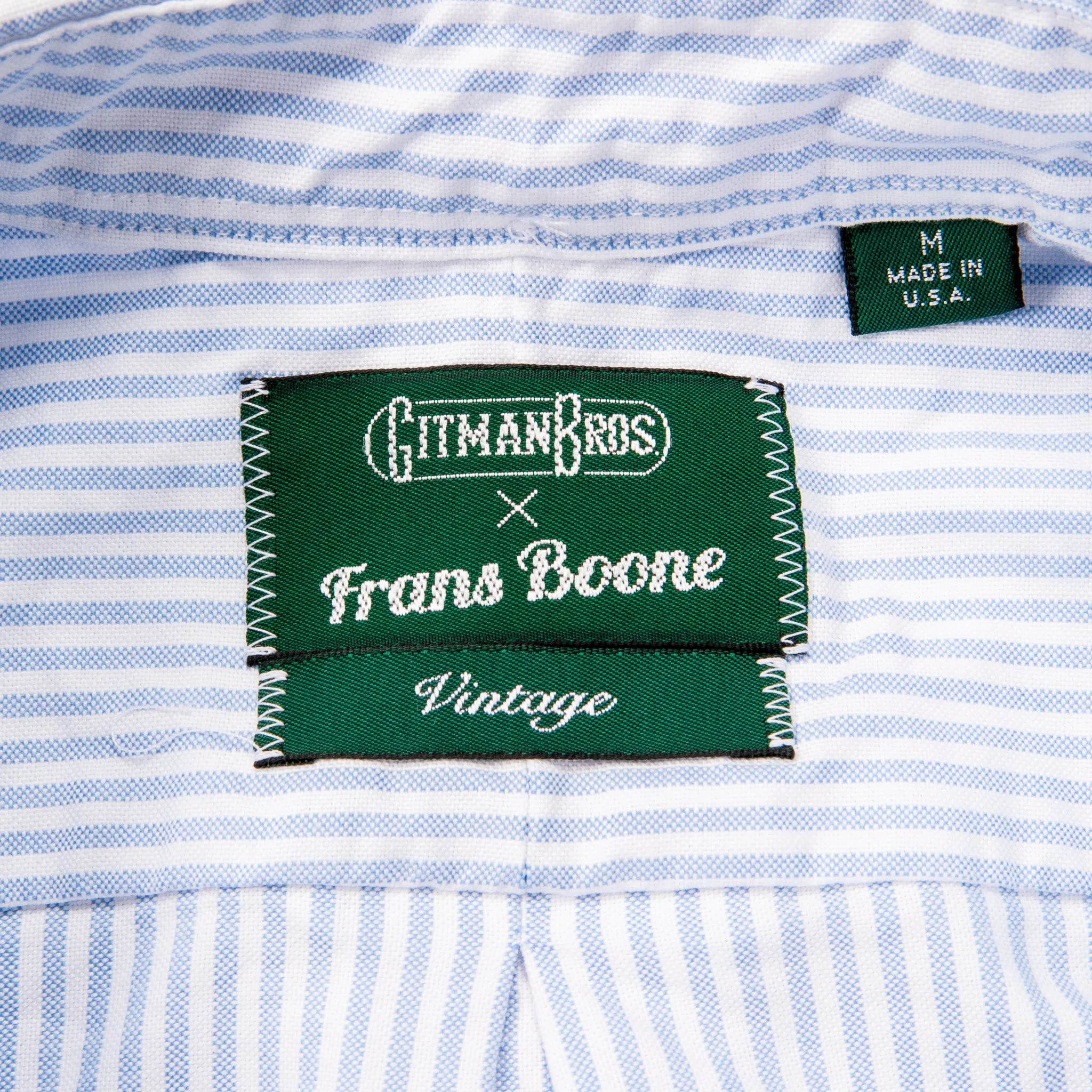 Gitman Vintage x Frans Boone Japanese Striped Oxford Light Blue
