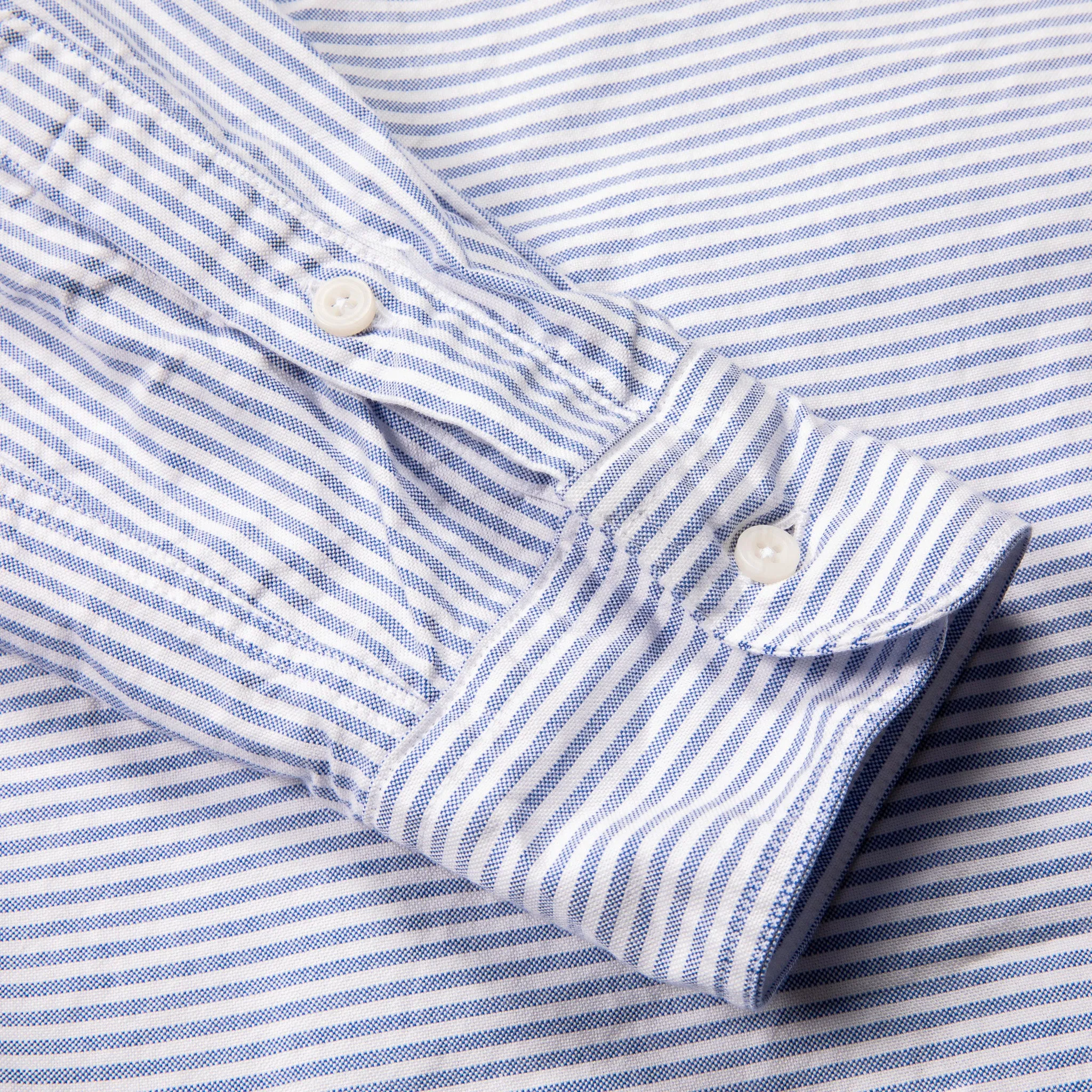 Gitman Vintage x Frans Boone Japanese Striped Oxford Mid Blue