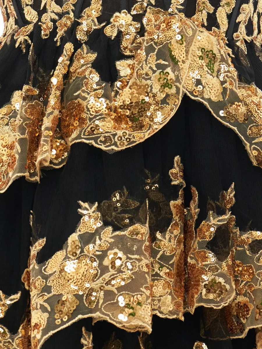 Gold Off the Shoulder Applique Ruffle Homecoming Dresses