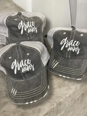 Grace Wins Embroidered Hat