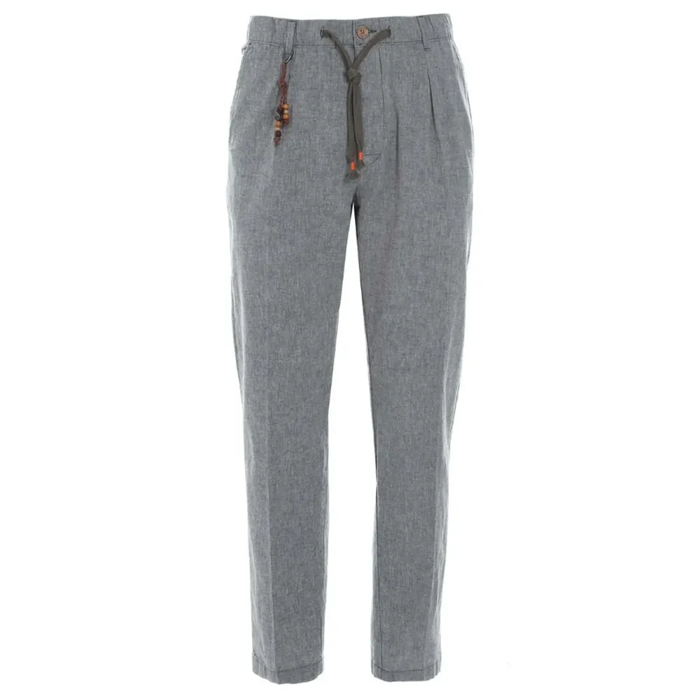 Gray Linen Men Trouser