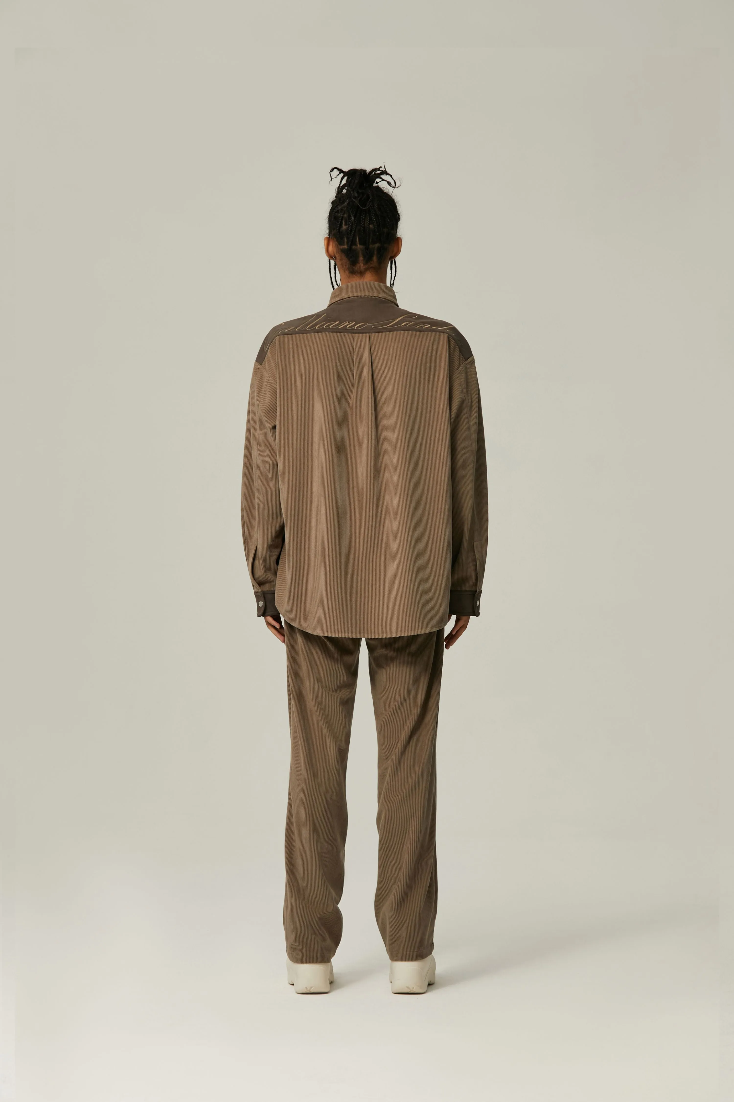 Grayish Brown Corduroy Trousers