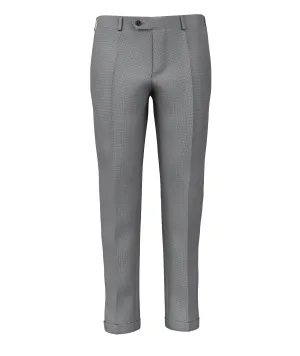 Grey houndstooth wool trousers