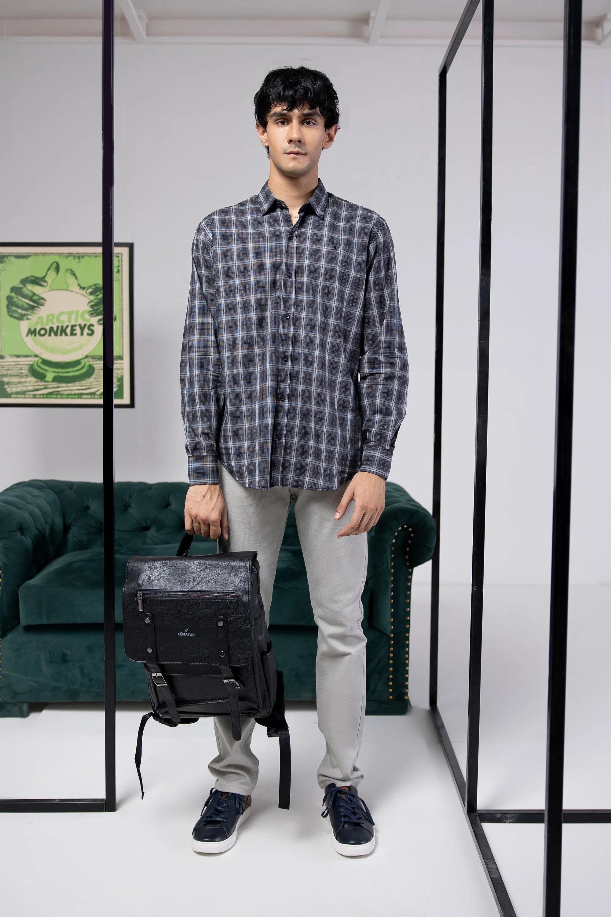 Grey Plaid Shirt