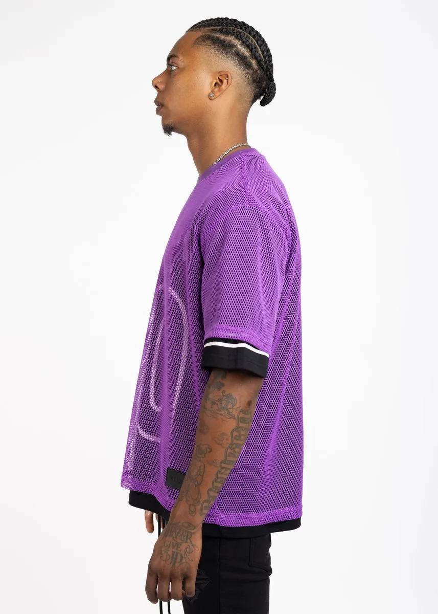 GUAPI Electric Purple Mesh Football Tee (Electric Purple)