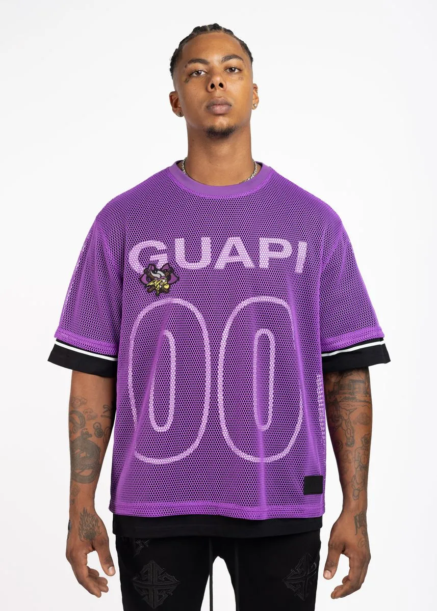 GUAPI Electric Purple Mesh Football Tee (Electric Purple)