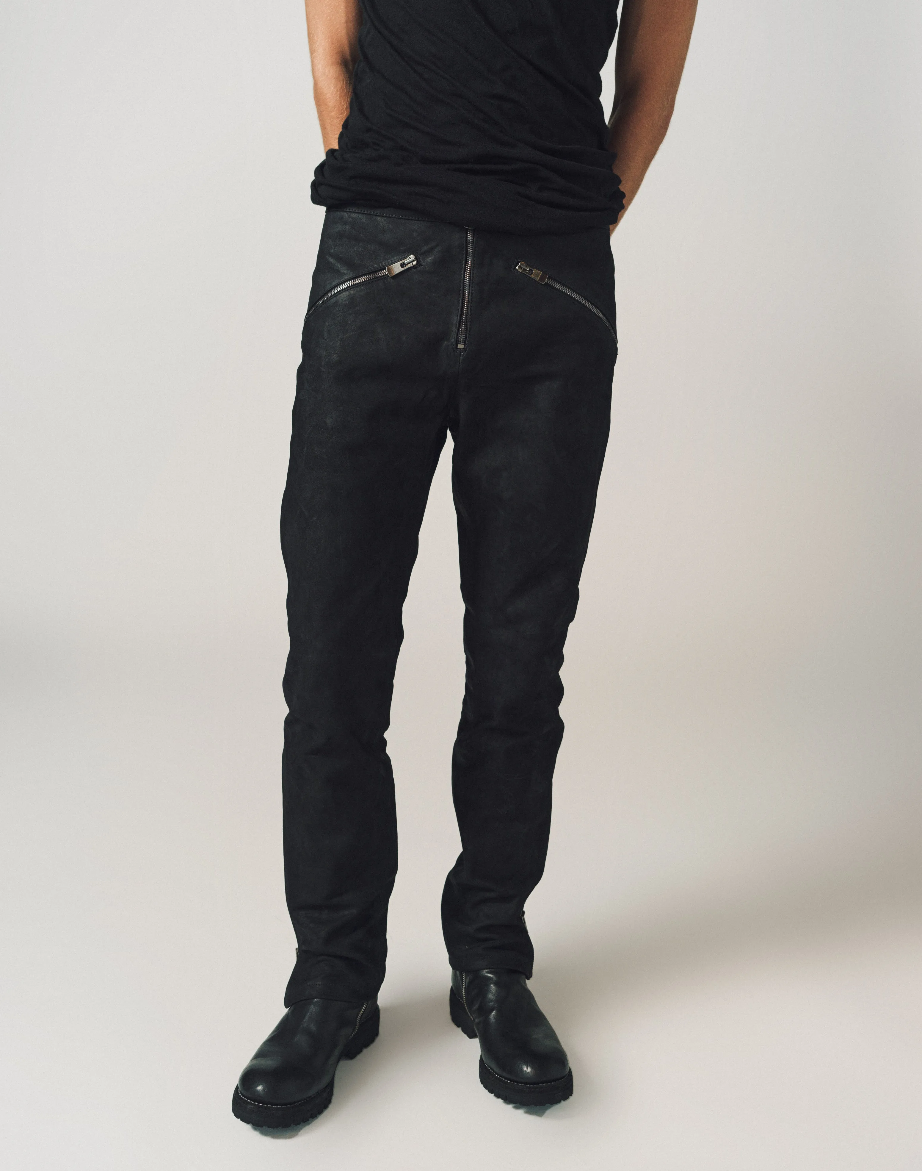 GUIDI | VINTAGE HORSE LEATHER ZIP PANTS
