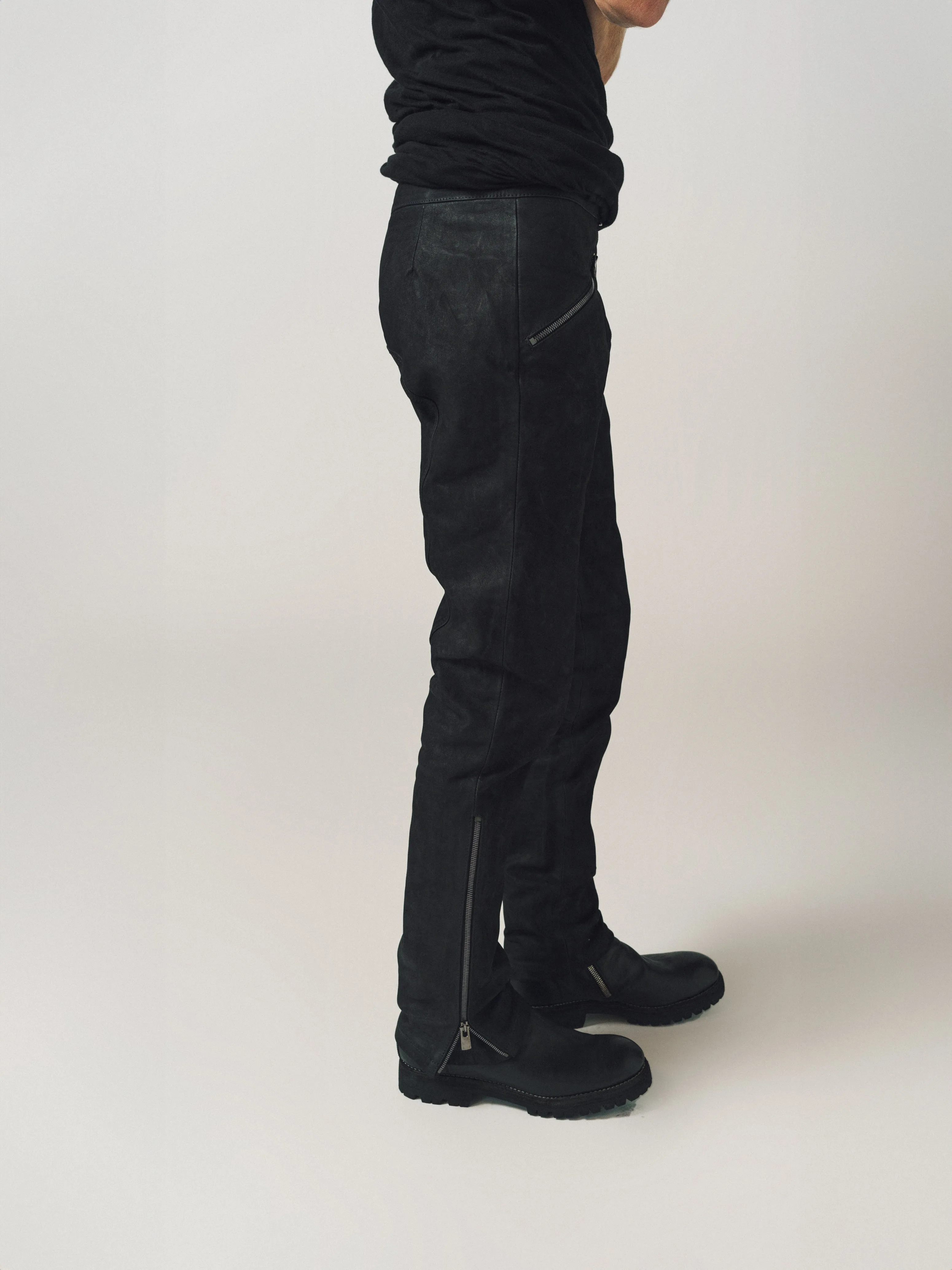 GUIDI | VINTAGE HORSE LEATHER ZIP PANTS