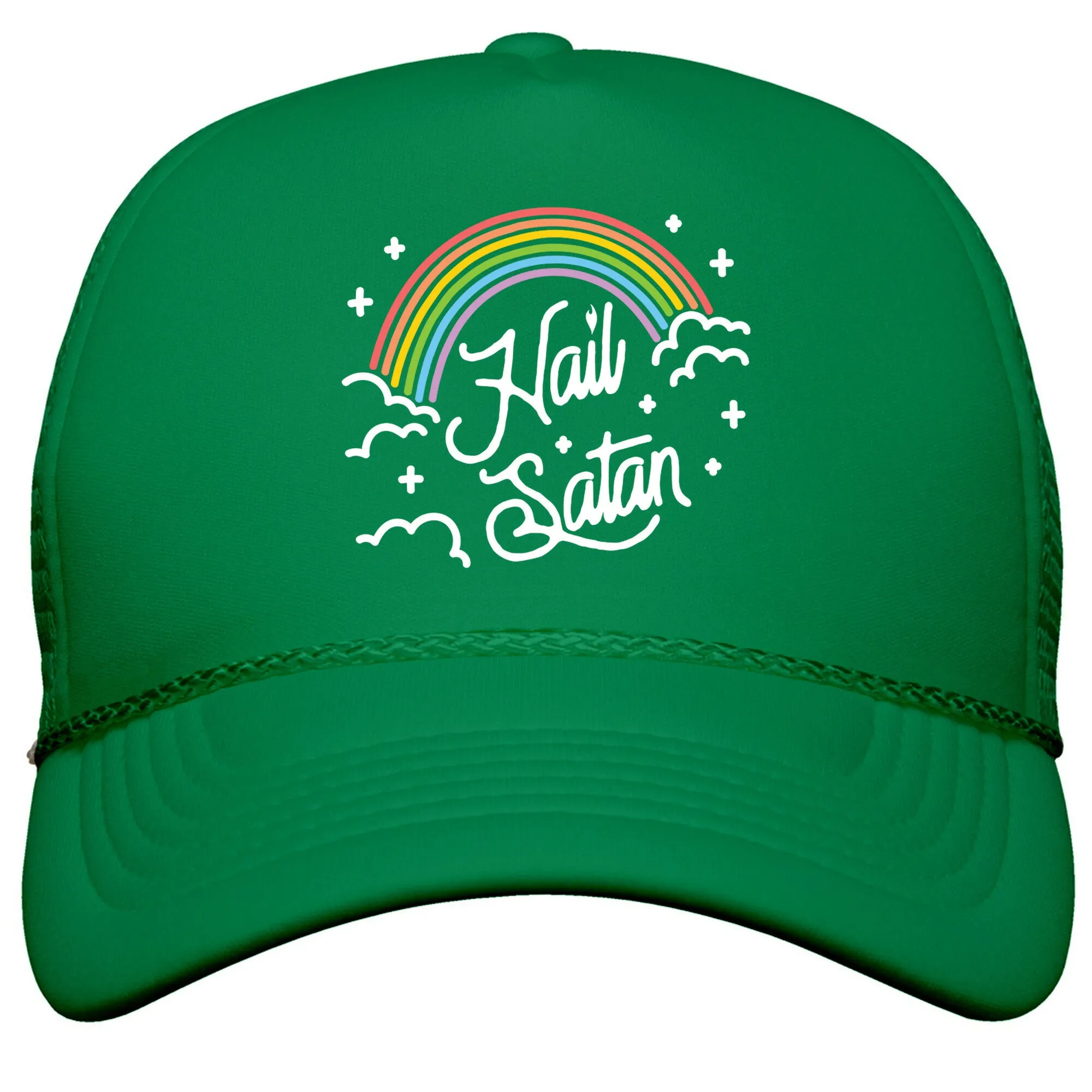 Hail Satan Rainbow Snapback Trucker Hat