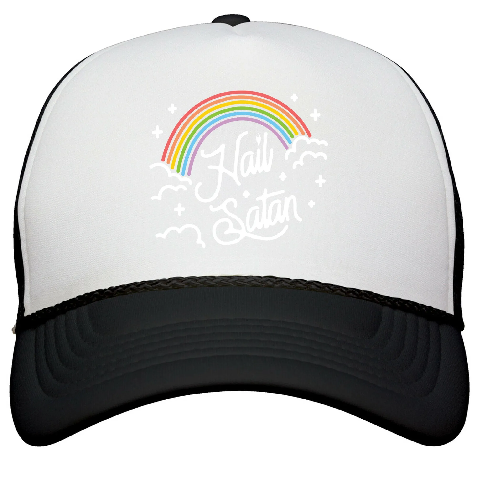 Hail Satan Rainbow Snapback Trucker Hat