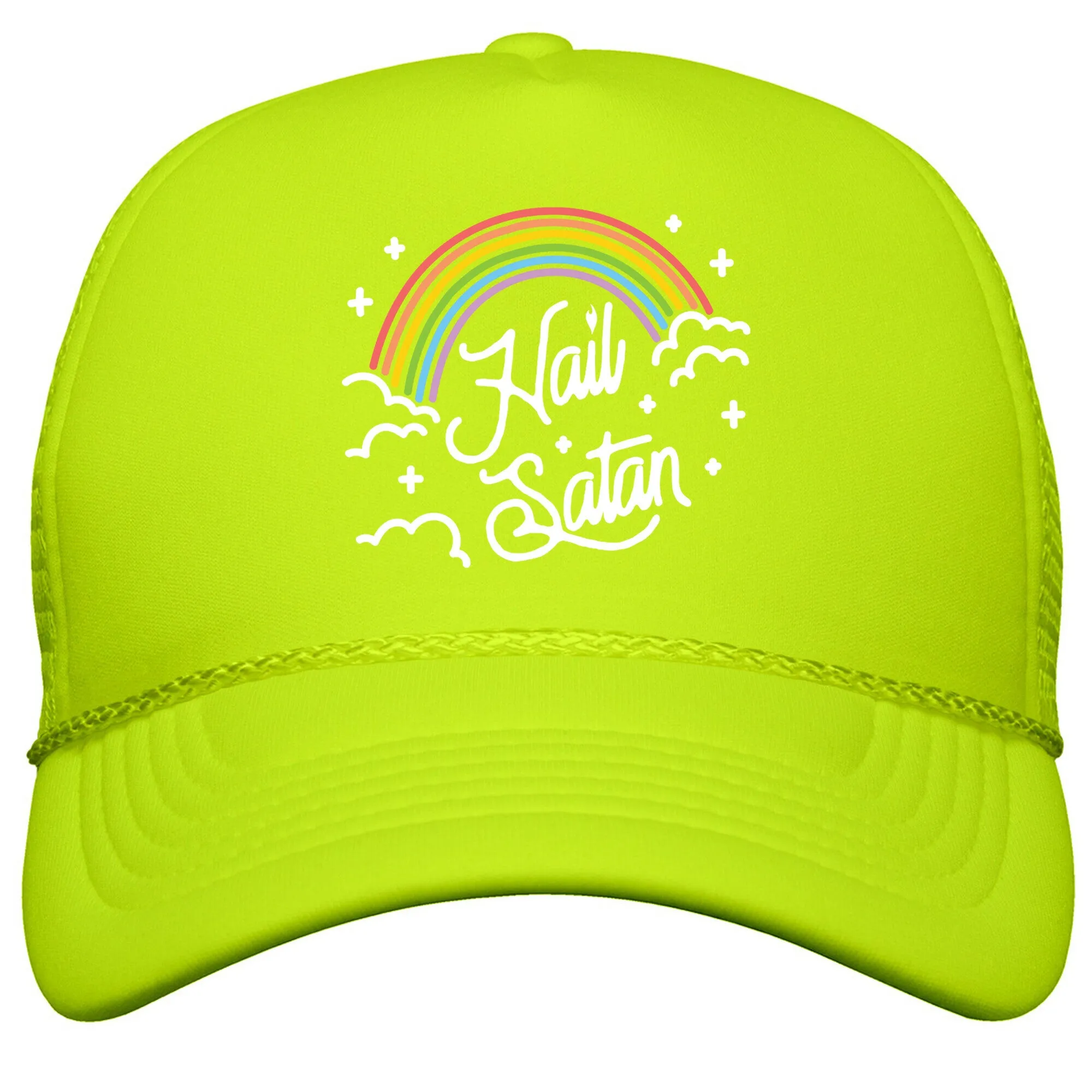 Hail Satan Rainbow Snapback Trucker Hat