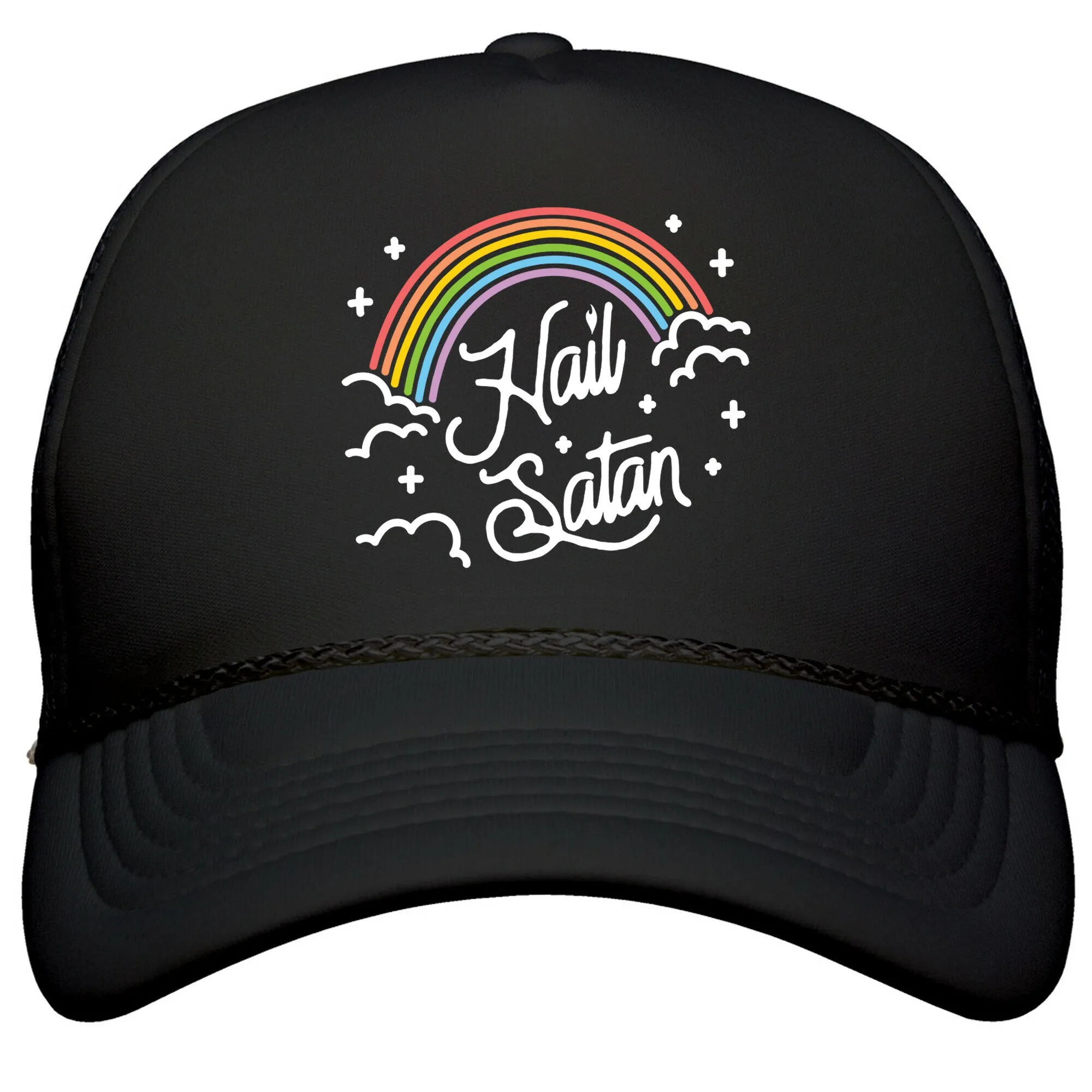 Hail Satan Rainbow Snapback Trucker Hat