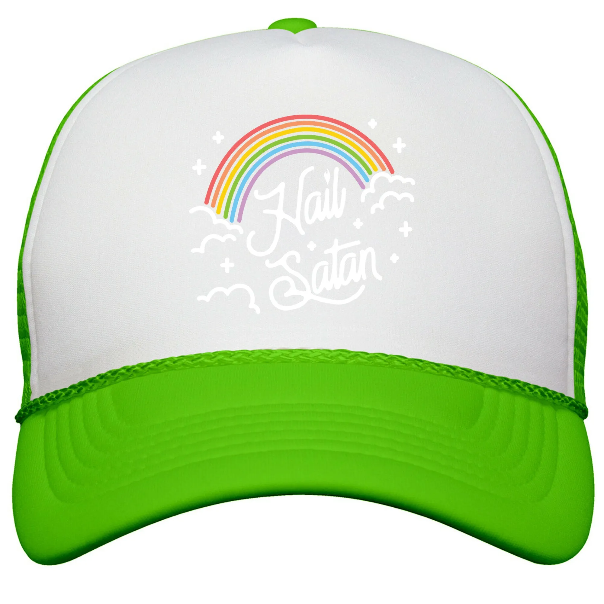 Hail Satan Rainbow Snapback Trucker Hat