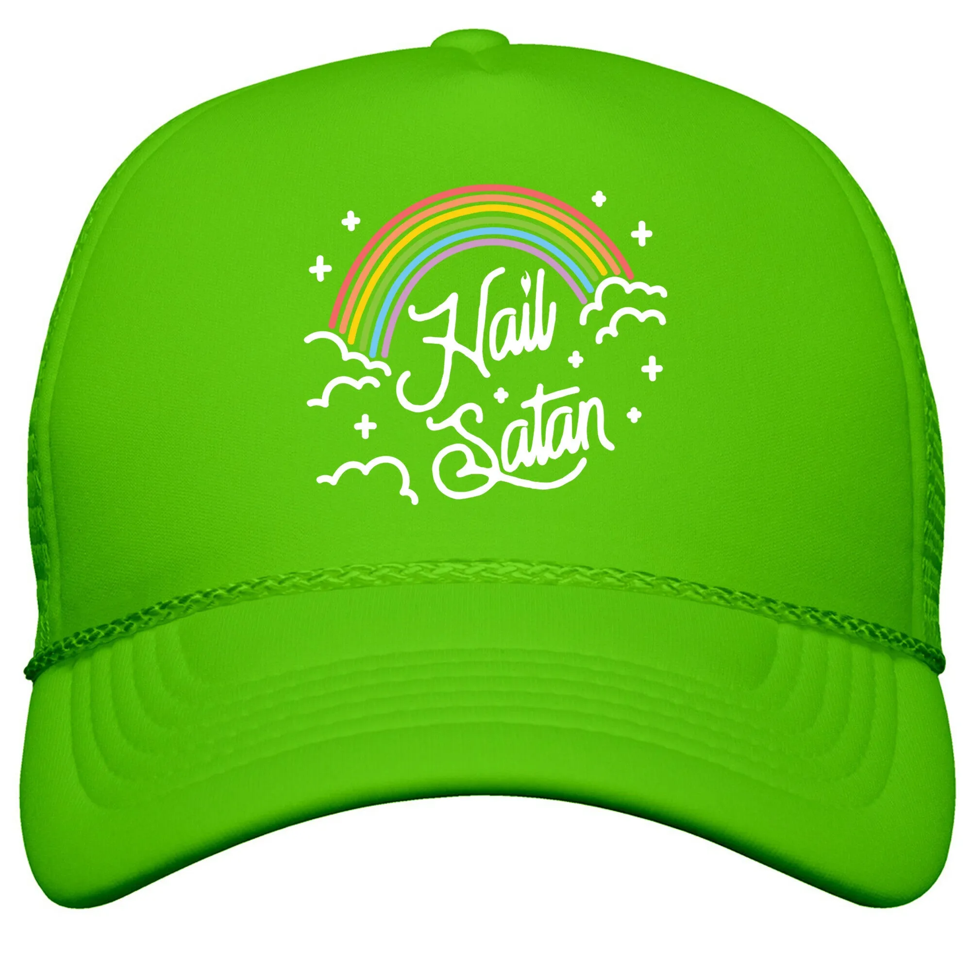 Hail Satan Rainbow Snapback Trucker Hat