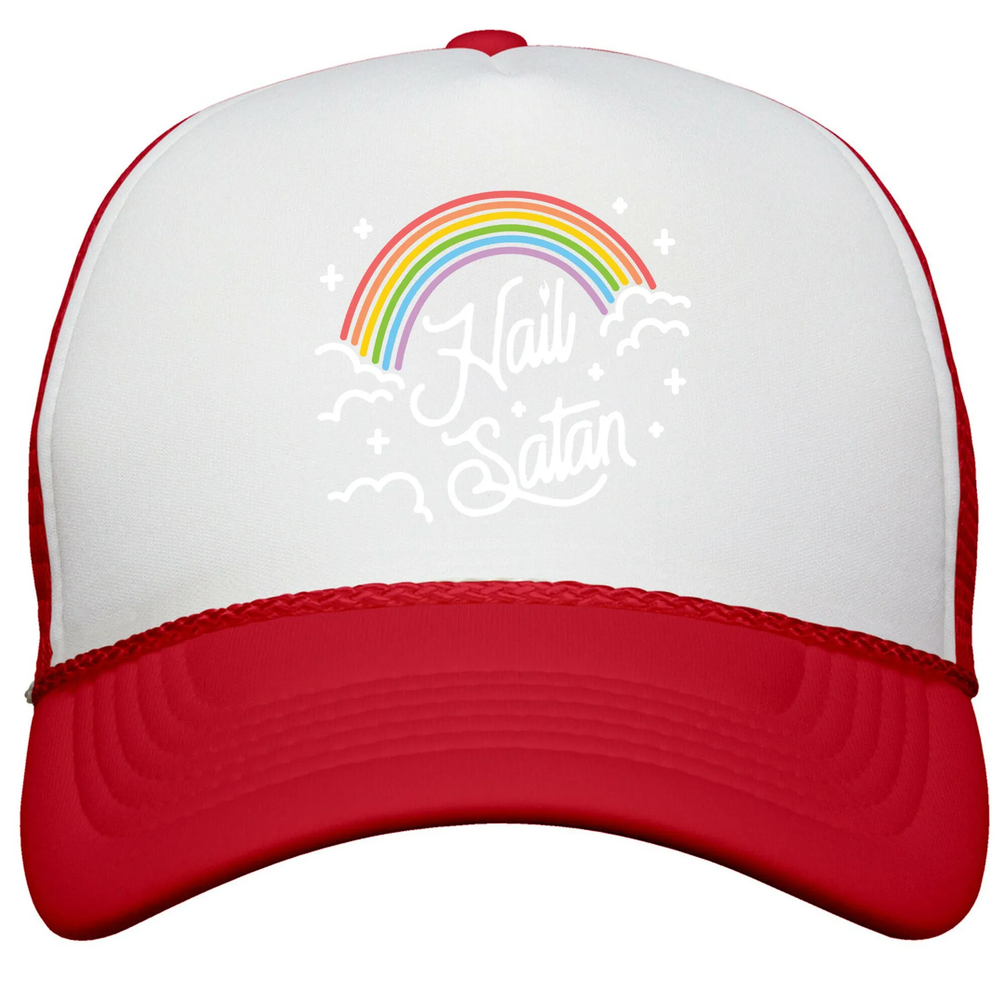 Hail Satan Rainbow Snapback Trucker Hat