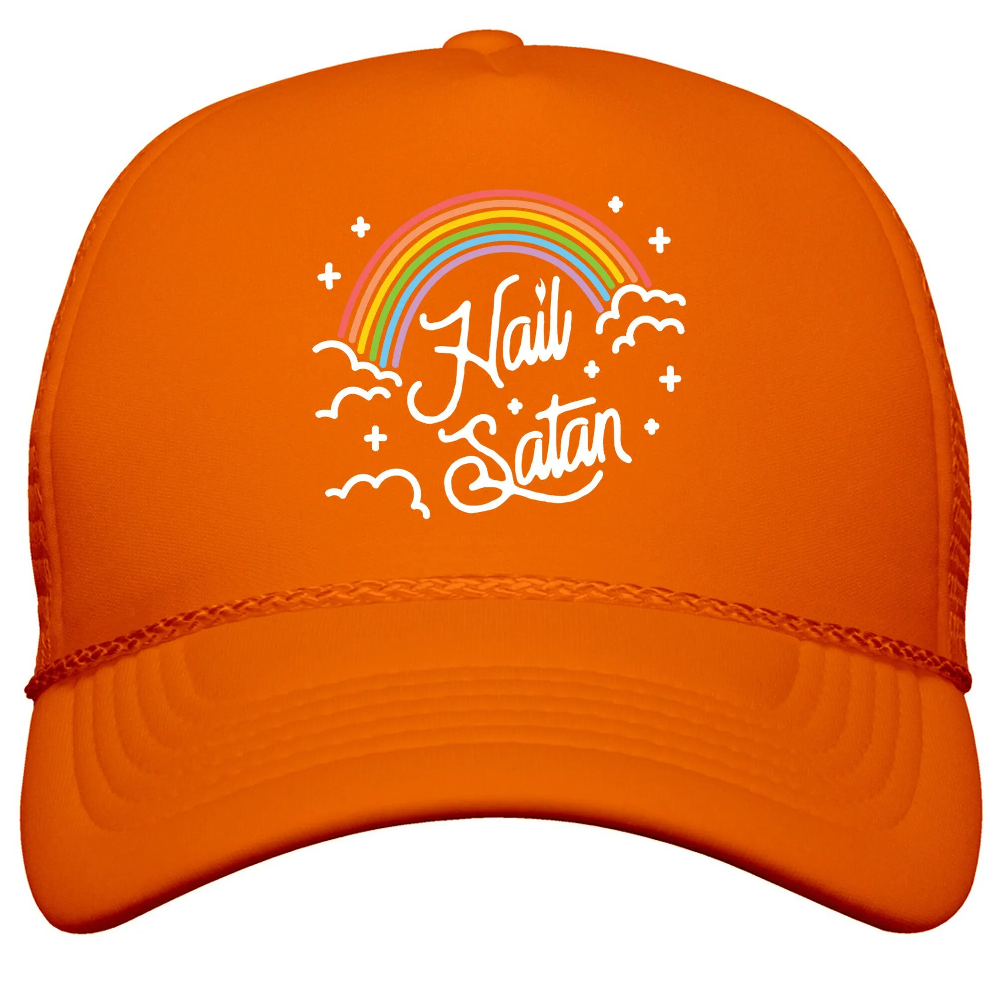 Hail Satan Rainbow Snapback Trucker Hat