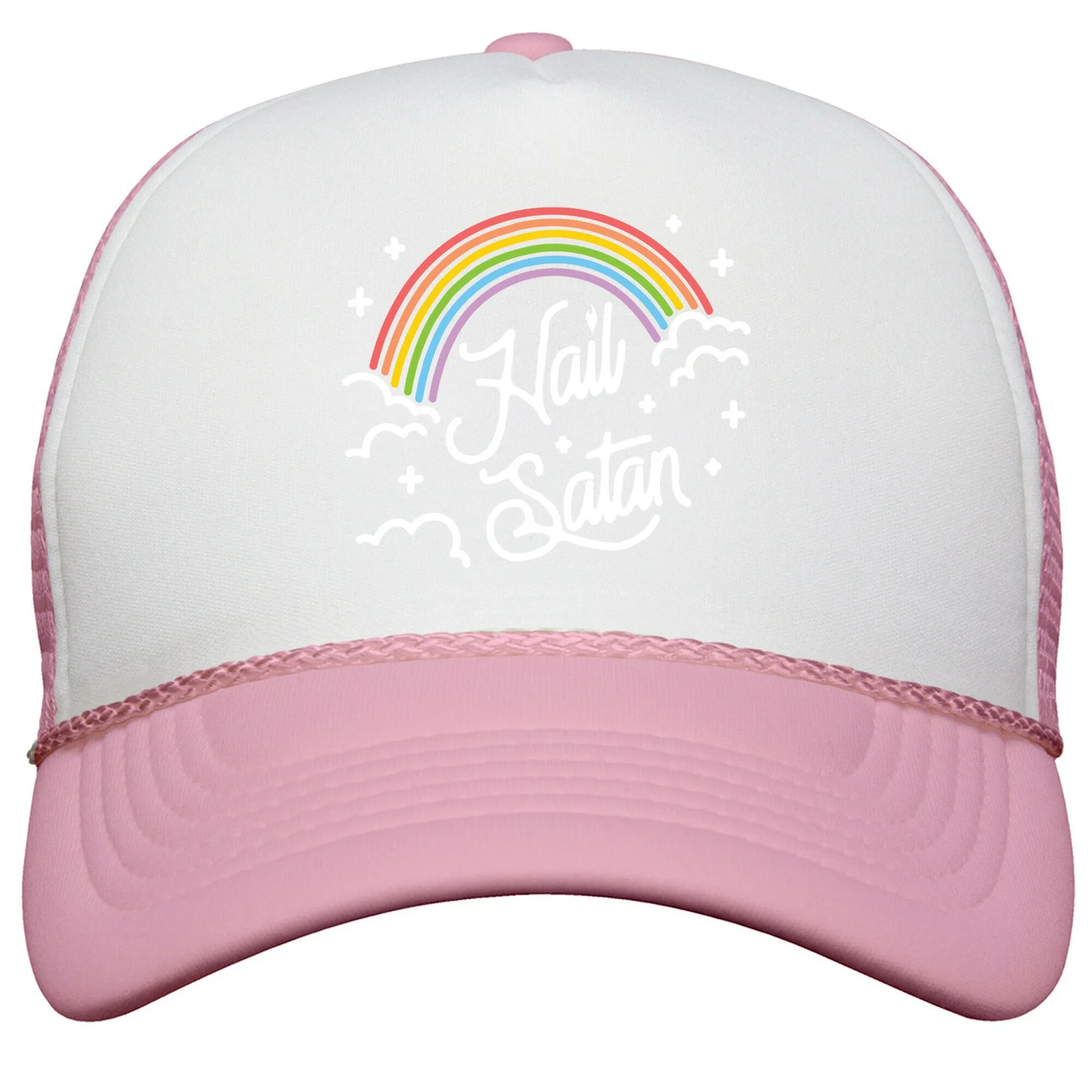 Hail Satan Rainbow Snapback Trucker Hat