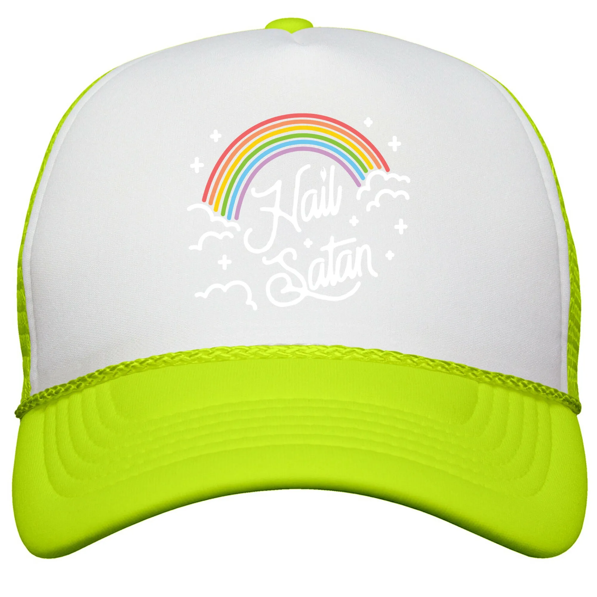 Hail Satan Rainbow Snapback Trucker Hat