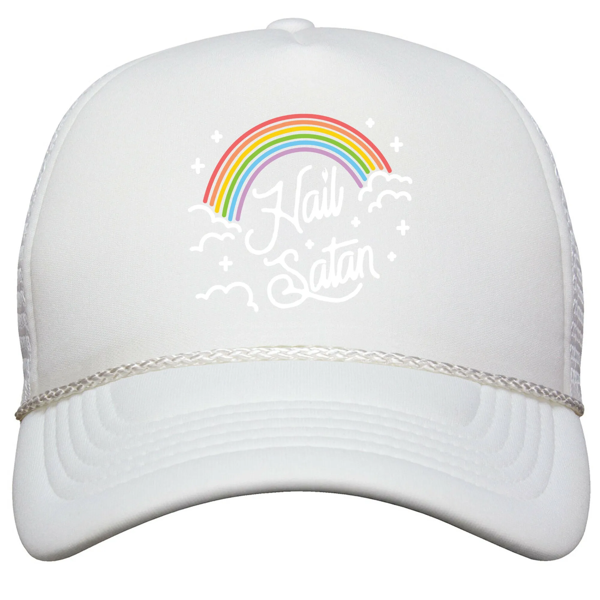 Hail Satan Rainbow Snapback Trucker Hat