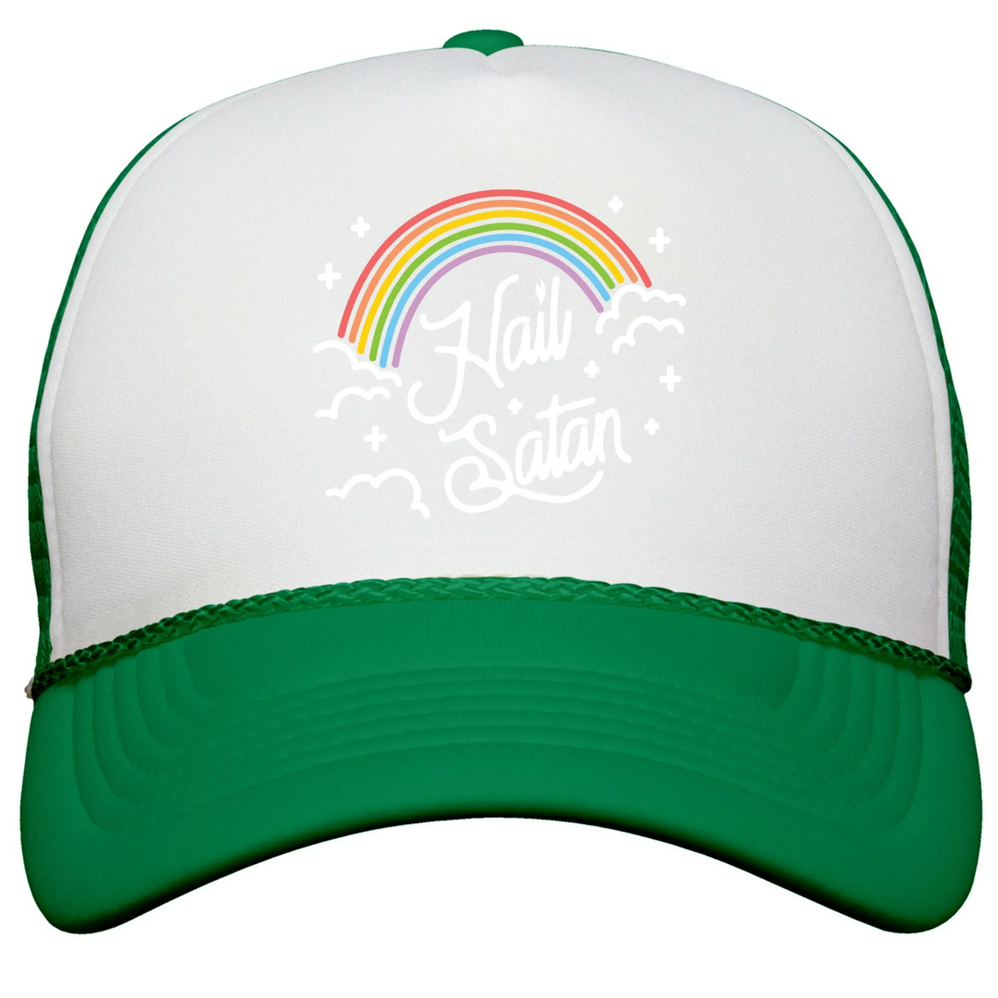 Hail Satan Rainbow Snapback Trucker Hat