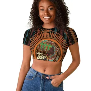 Happy International Women's Day Raglan Cropped T shirt Black Girl Power LT15