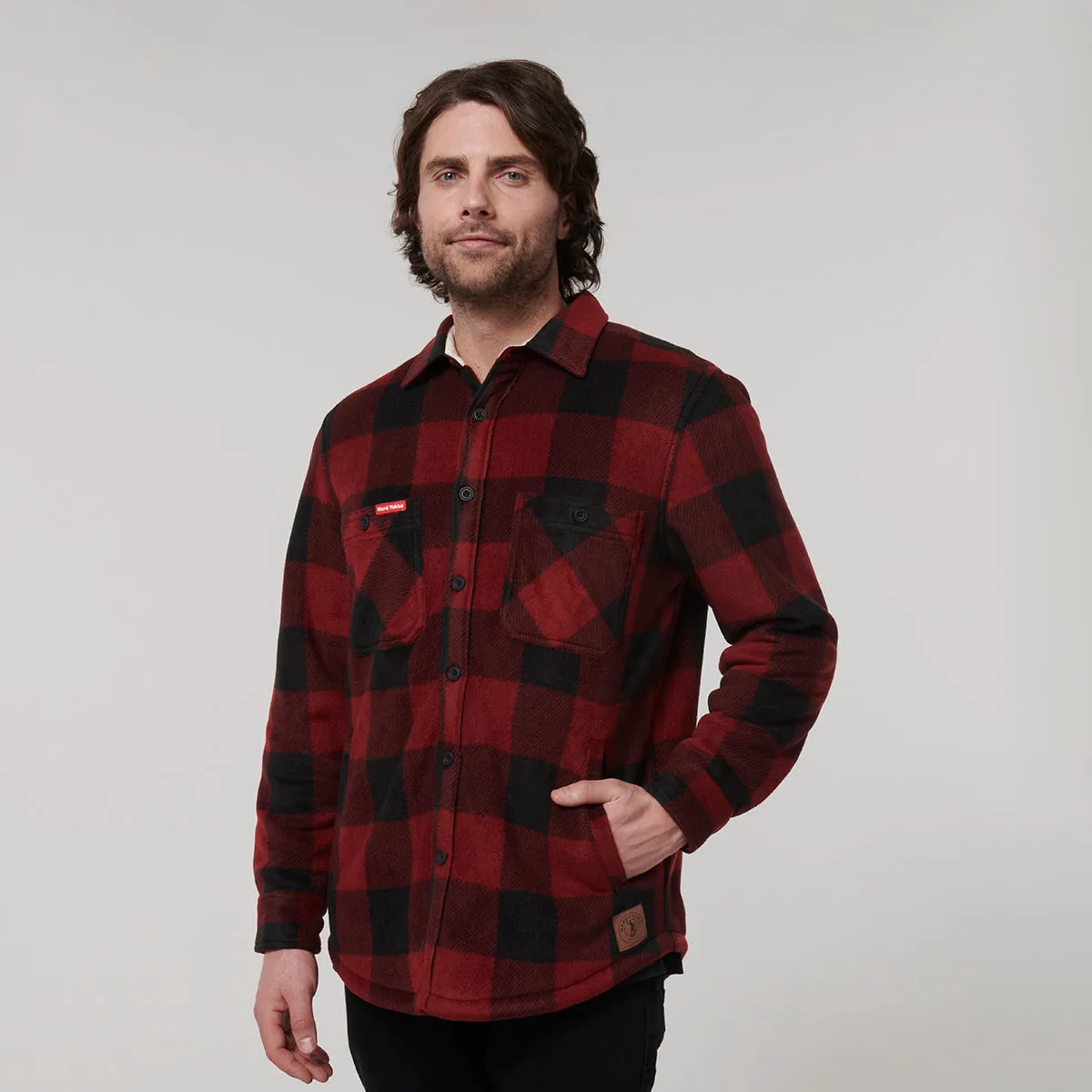 Hard Yakka Men's Legends Sherpa With Free Beanie - Burgundy