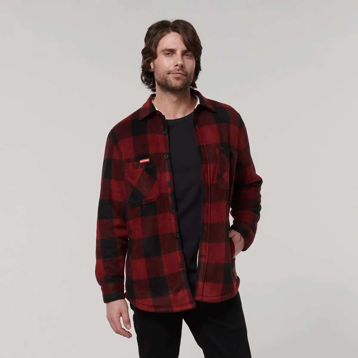 Hard Yakka Men's Legends Sherpa With Free Beanie - Burgundy