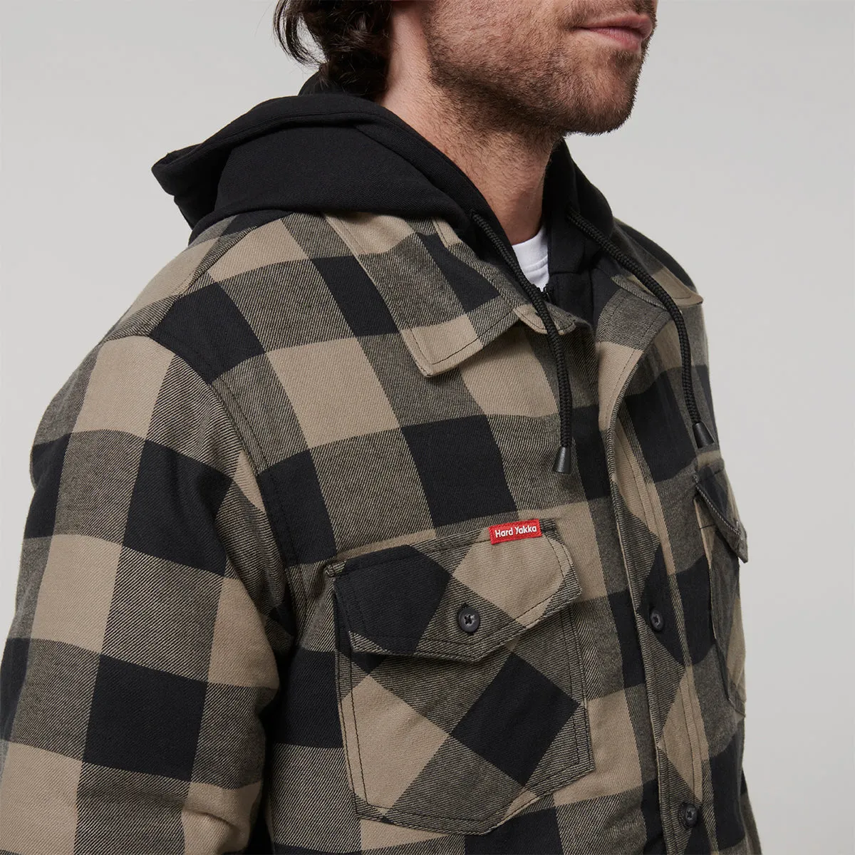 Hard Yakka Men's Quilted Shacket - Iron Bark