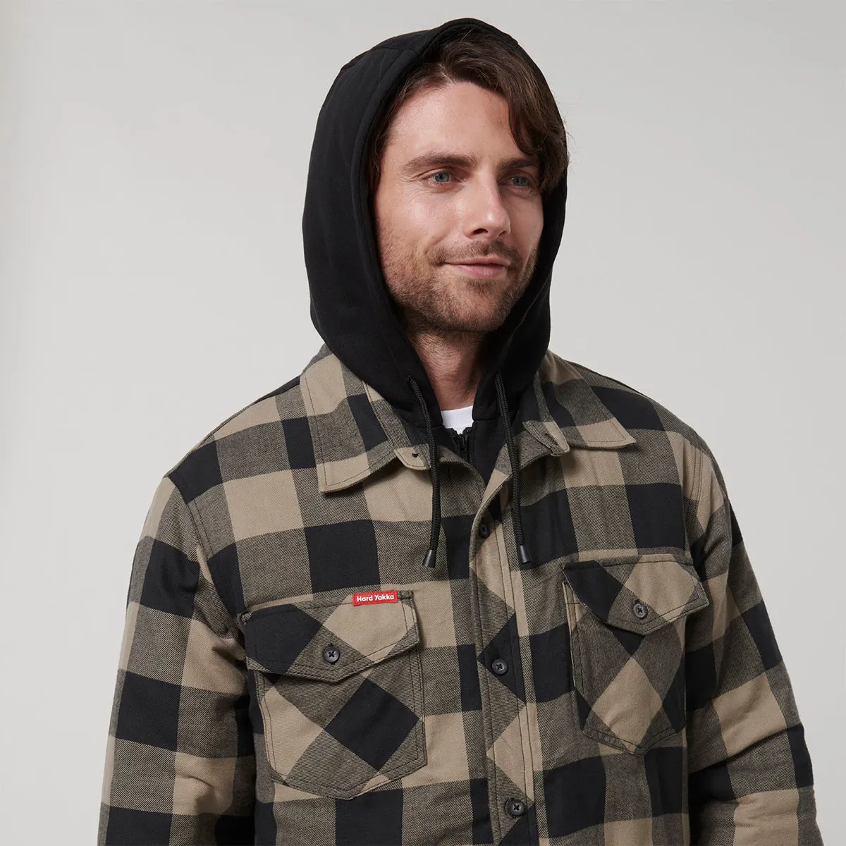 Hard Yakka Men's Quilted Shacket - Iron Bark