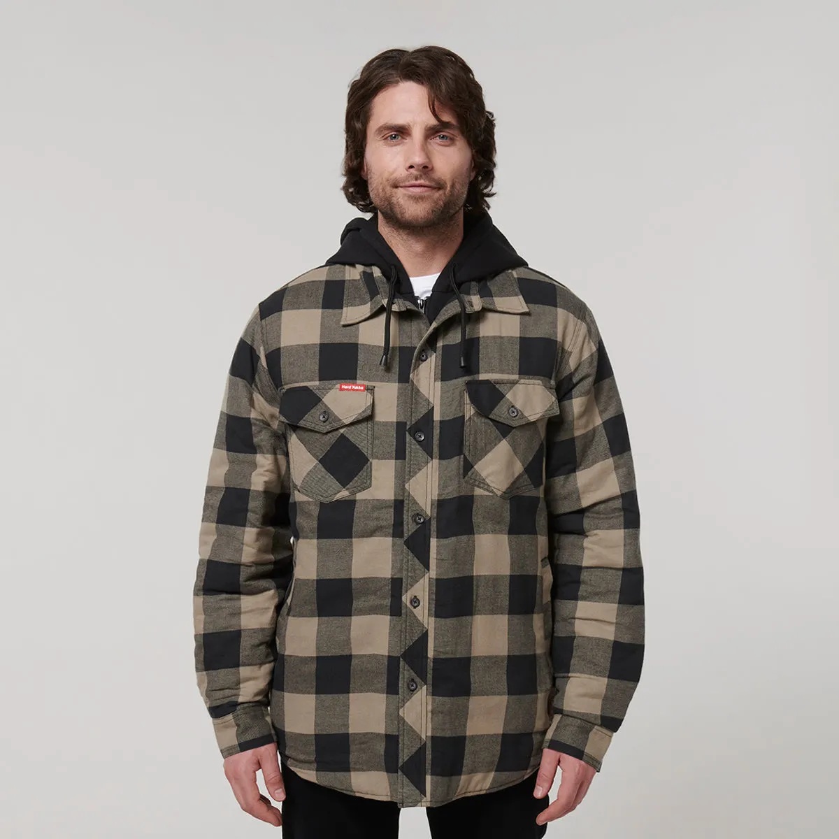Hard Yakka Men's Quilted Shacket - Iron Bark