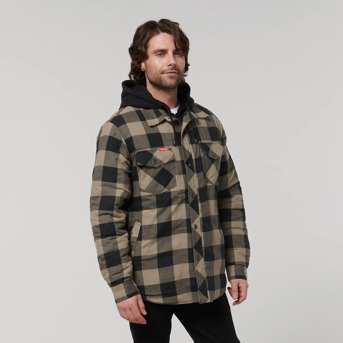 Hard Yakka Men's Quilted Shacket - Iron Bark