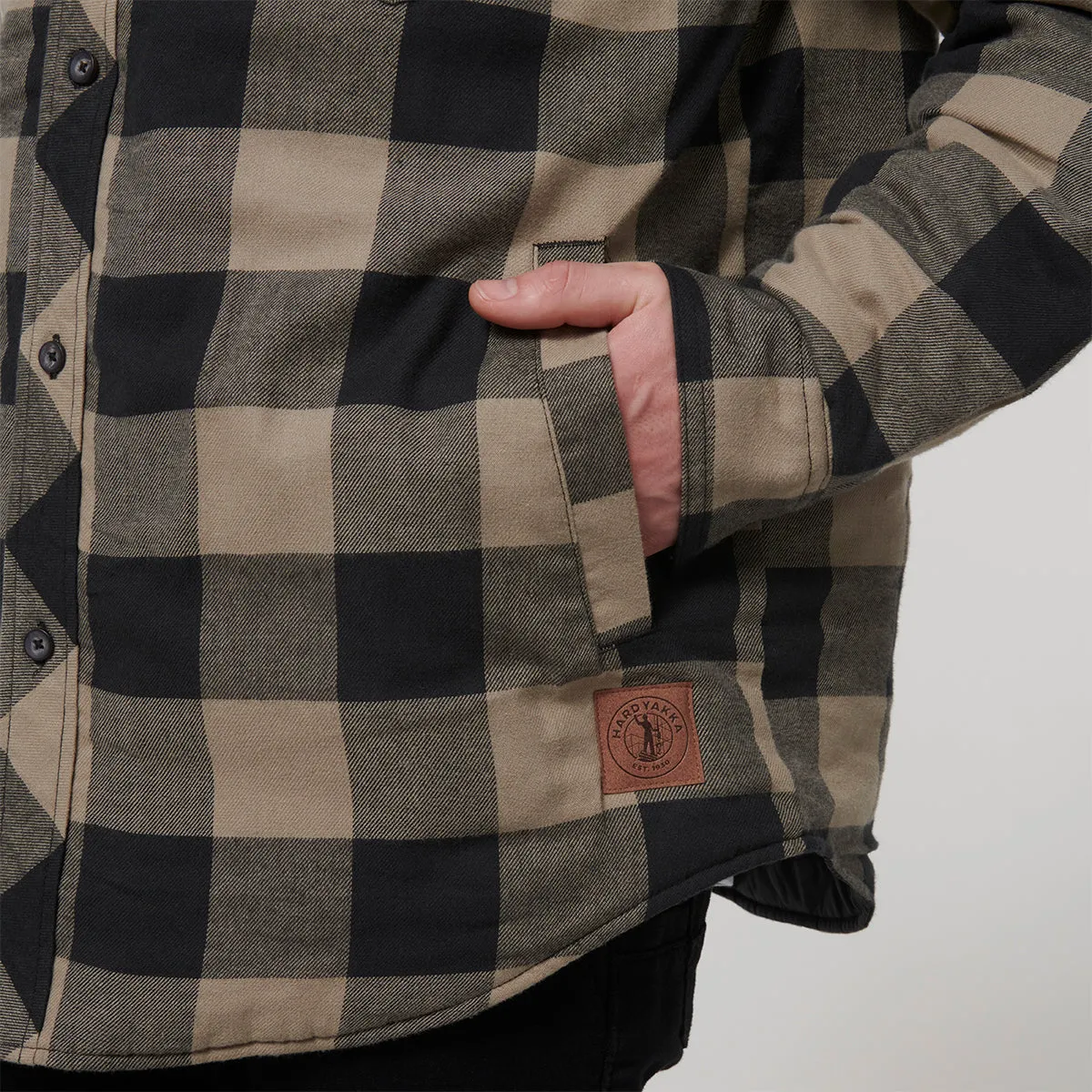 Hard Yakka Men's Quilted Shacket - Iron Bark