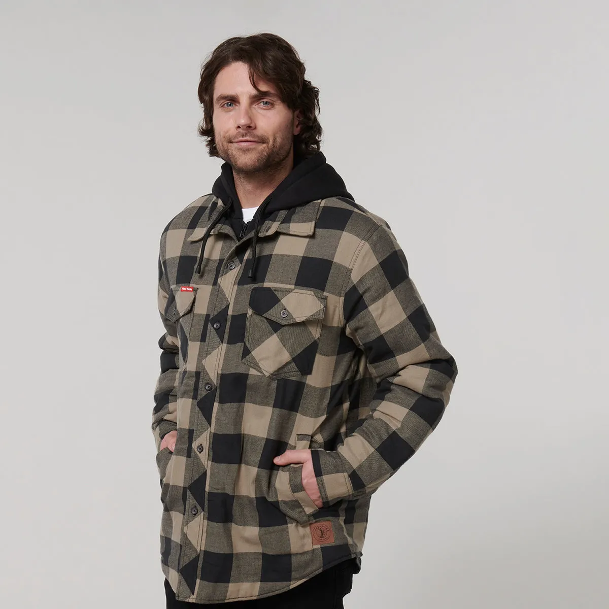 Hard Yakka Men's Quilted Shacket - Iron Bark