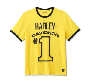 Harley-Davidson® Men's #1 Racing Mesh Ringer Tee - Dandelion