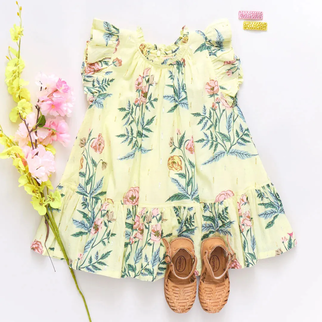 Harper Dress - Pale Yellow Poppy