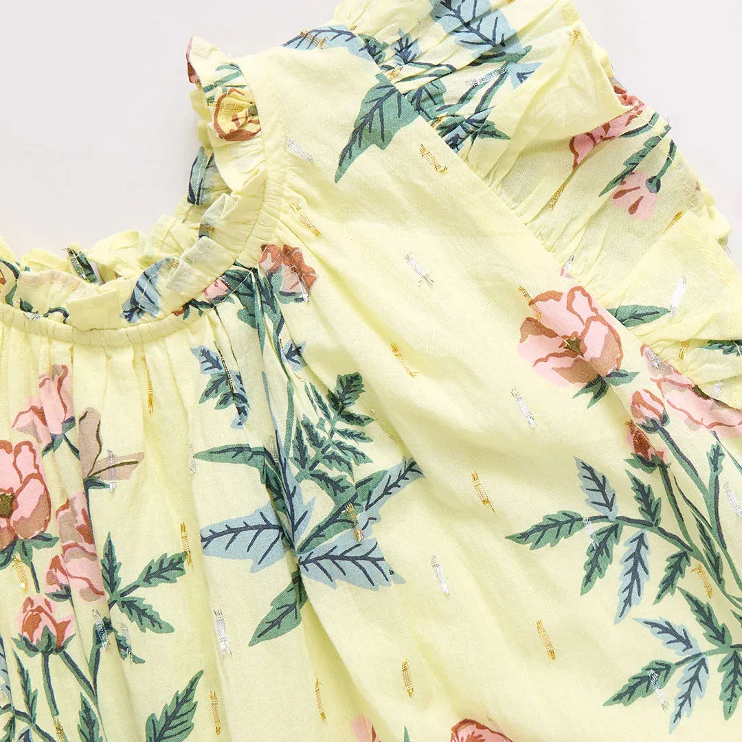 Harper Dress - Pale Yellow Poppy