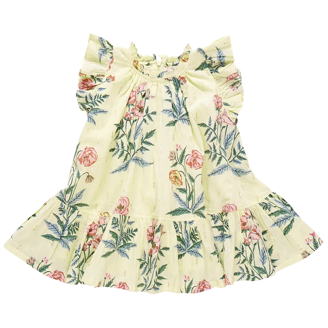 Harper Dress - Pale Yellow Poppy