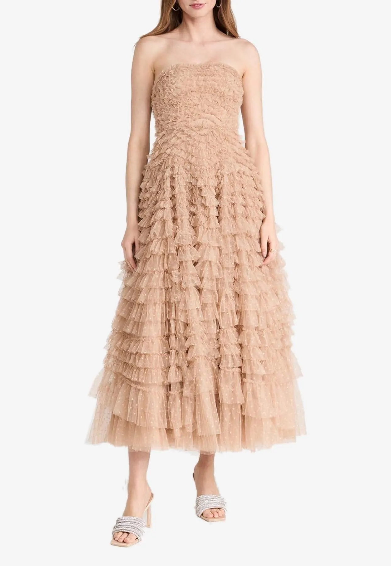 Hattie Strapless Ruffled Gown