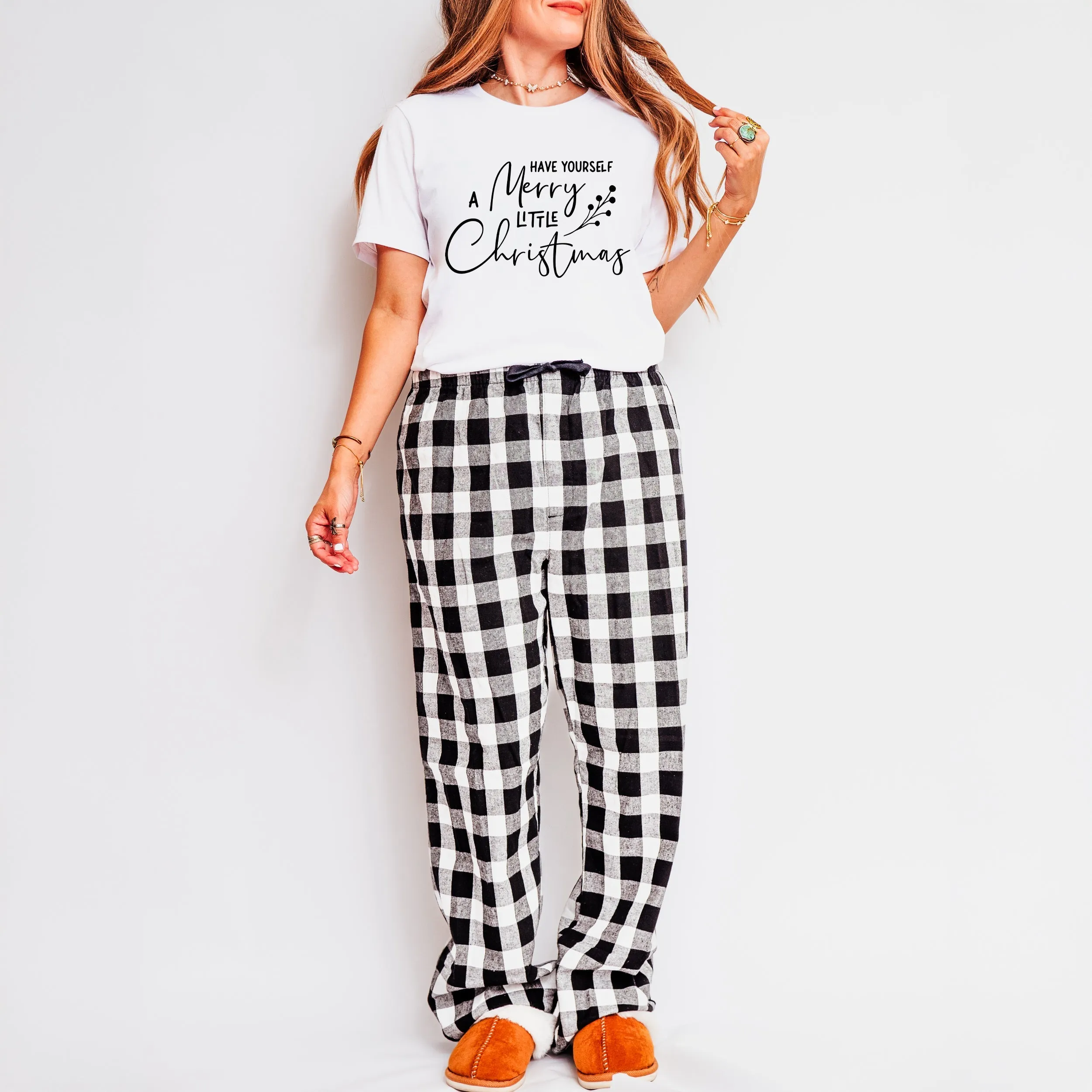 Have Yourself A Merry Little Christmas Berries | Plaid Pajama Set