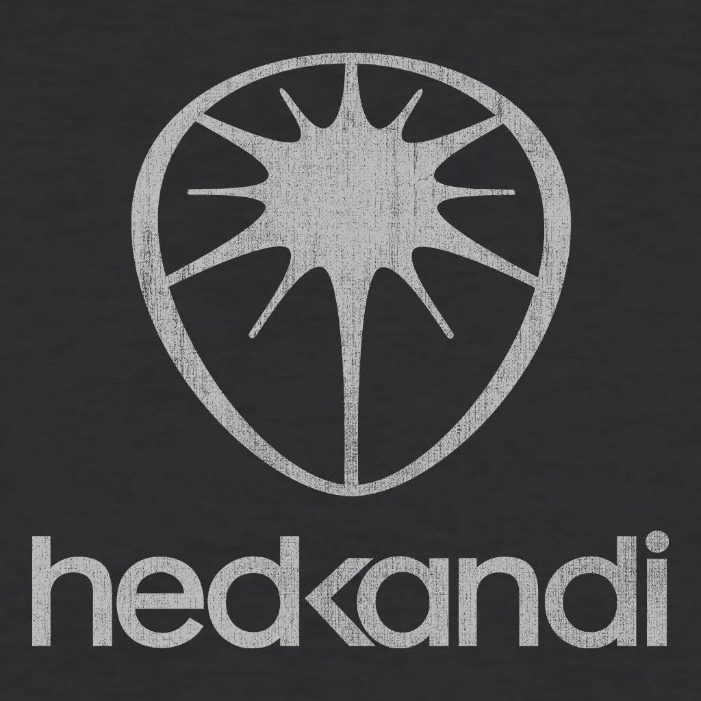 Hedkandi Grey Distressed Modern Logo Women's Cropped T-Shirt