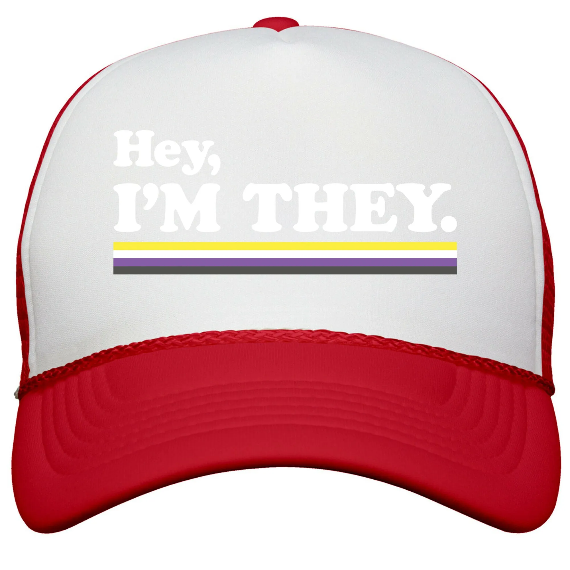 Hey, Im They. \(Non-binary\) Snapback Trucker Hat
