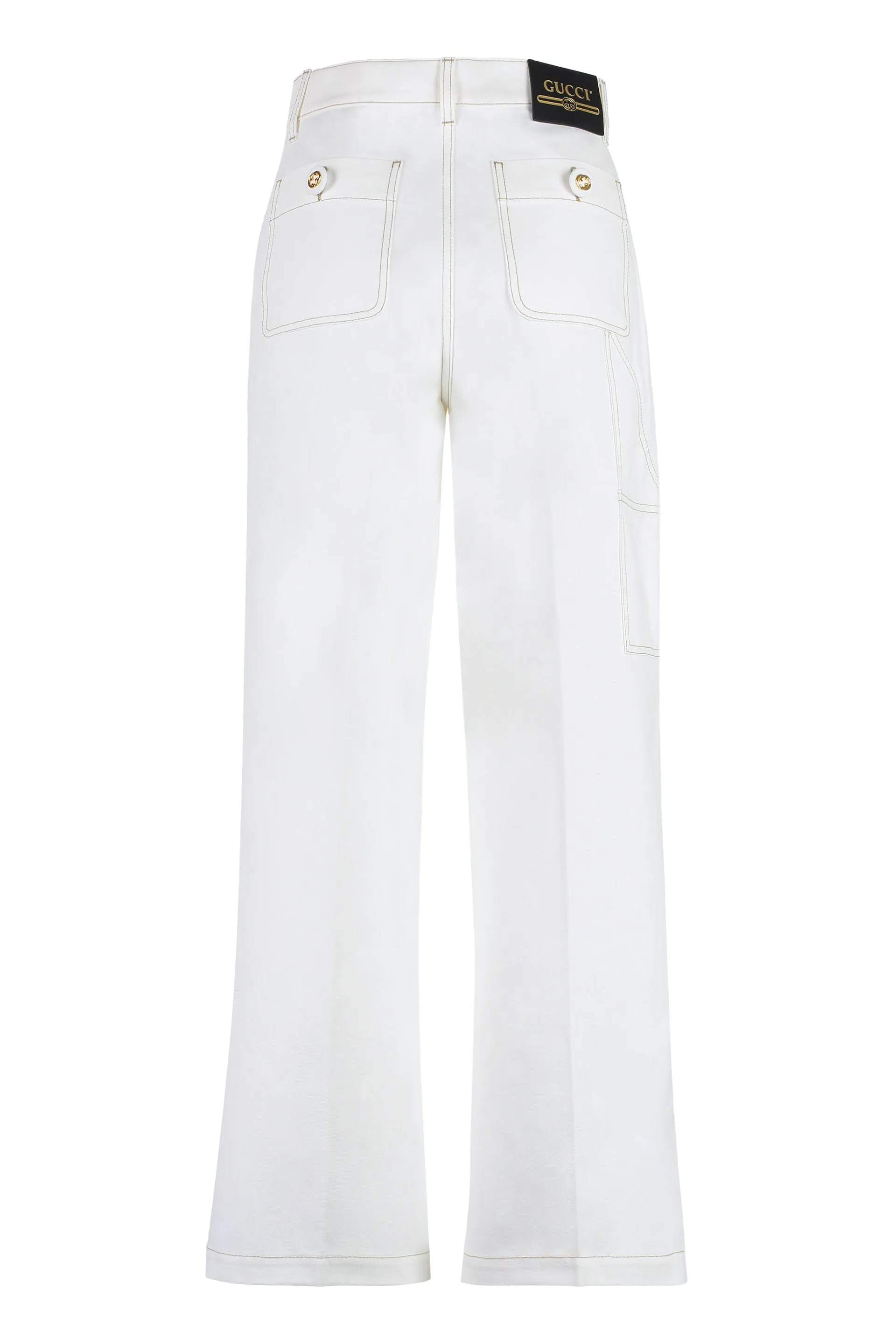 High-rise cotton trousers