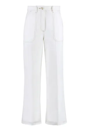 High-rise cotton trousers